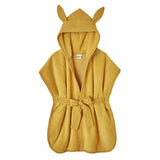 Peignoir bébé bambou et gaze de coton moutarde 2/4 ans