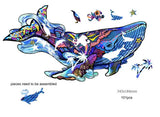 Rainbow wooden Puzzle baleine