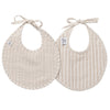 Lot de 2 bavoirs naissance rayé galet