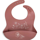 Bavoir silicone imprimé fleurs d'automne