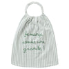 Serviette elastiquée "comme une grande" rayé vert de gris