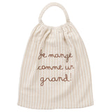 Serviette elastiquée "comme un grand" rayé galet