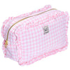 Marylou : grande trousse a froufrou vichy rose