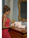 Marylou : Grande trousse à froufrou vichy rose
