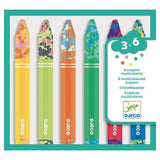 6 crayons de couleurs multicolores