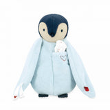 Peluche a bisous manchot bleu