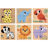 4 cubes puzzle bois wild & co - Djeco