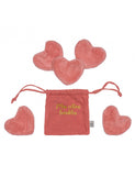 Set 5 cotons coeur terracotta