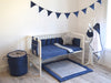 Guirlande fanions coton Nuit Etoilée gris/ indigo/ argent