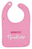 Bavoir "Mademoiselle Boudeuse" rose bonbon