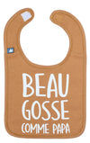 Bavoir "Beau gosse comme papa" camel