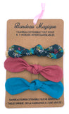 Bandeau magique (1 bandeau extensible + 3 nœuds) - assortiment vintage