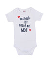 Body manches courtes " Mamie est folle de moi" blanc