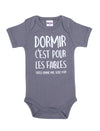 Body manches courtes "Dormir c'est pour les faibles" anthracite
