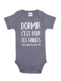 Body manches courtes "Dormir c'est pour les faibles" anthracite