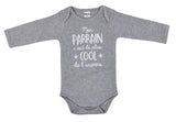 Body manches longues "Mon parrain c’est le plus cool" gris chiné