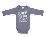 Body manches longues "Dormir c'est pour les faibles" anthracite