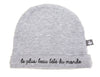Bonnet "le plus beau bébé" gris chiné