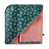 Cape de bain + gant Vintage Flowers rose / imprimé fleurs
