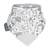 Bavoir-bandana avec embout de dentition panda blanc / gris