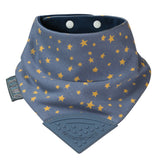 Bavoir-bandana avec embout de dentition étoile jaune