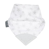 Bavoir-bandana avec embout de dentition étoile gris