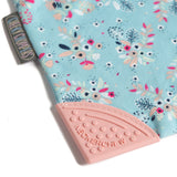Bavoir-bandana avec embout de dentition - fleurs vintage