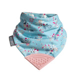 Bavoir-bandana avec embout de dentition - fleurs vintage