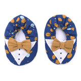 Chaussons effet smoking indigo/camel