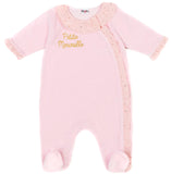 Dors-bien velours "Petite Merveille Girly Chic rose/blush pois or