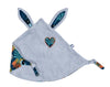 Doudou lapin petit cœur imprimé palmiers / céladon