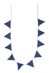 Guirlande fanions coton Nuit Etoilée gris/ indigo/ argent
