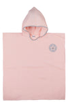 Poncho de bain en nid d'abeille rose