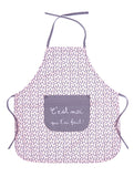 Tablier de cuisine en coton enduit "C’est moi qui l’ai fait" rose/gris