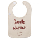 Bavoir "bouille d'amour" sable