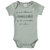 Body Manche courte "adorable" vert de gris