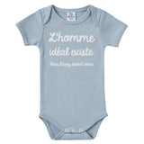 Body Manche courte "L'homme idéal" bleu grisé
