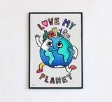 Poster géant à colorier - Love my planet